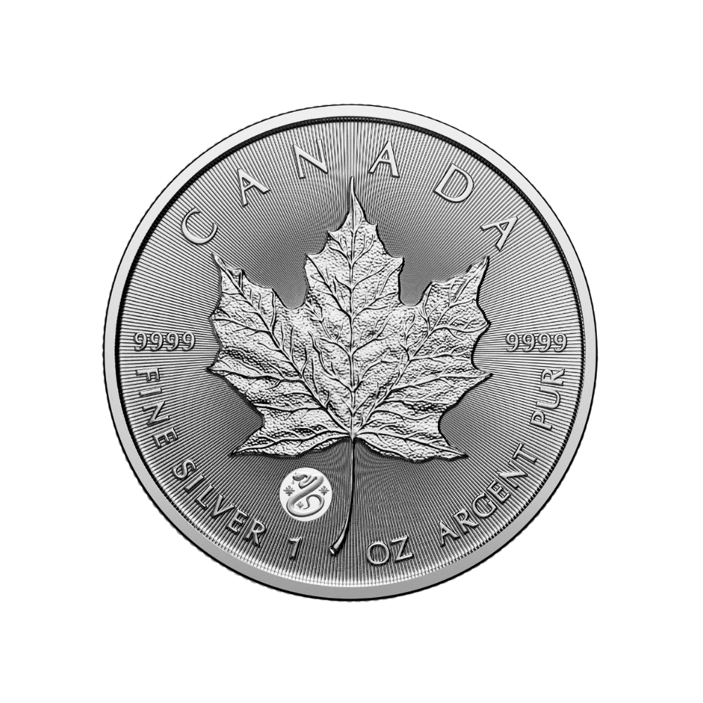 1-oz. 99.99% Pure Silver Coin – Treasured Silver Maple Leaf: Year of the Snake Privy Mark (Premium Bullion)