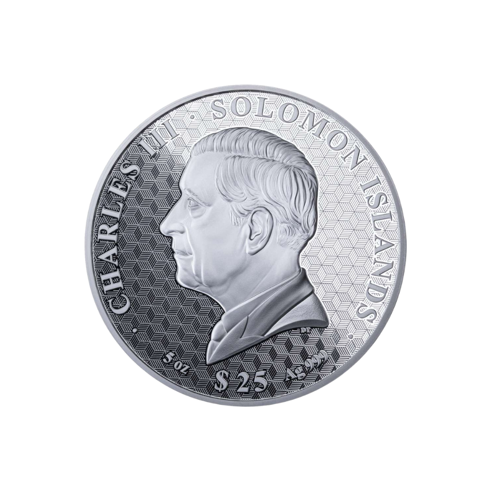 100 YEARS MOUNT RUSHMORE Mother of Pearl 5 Oz Silver Coin $25 Solomon Island 2025