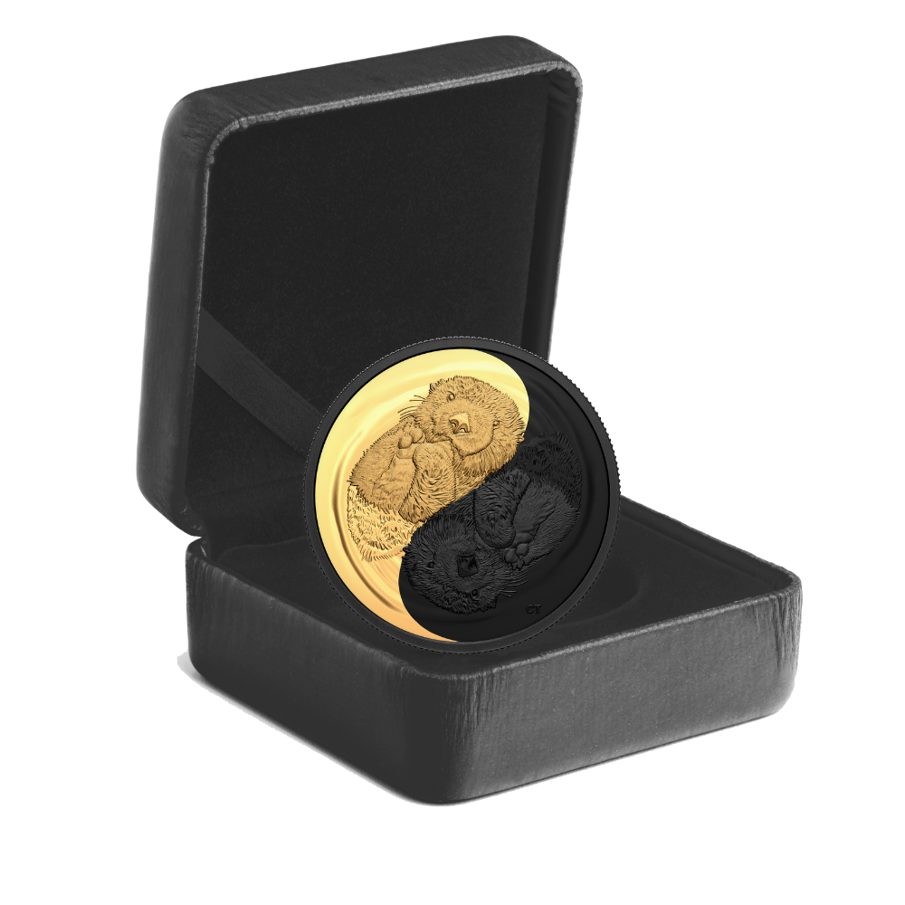 SEA OTTER Black and Gold Silver Coin $20 Canada 2022