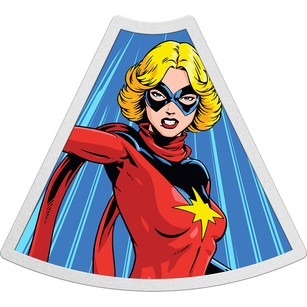 CAPTAIN MARVEL Marvel Avengers 60th Anniversary 1 Oz Silver Coin $2 Niue 2023 - Parthava Coin