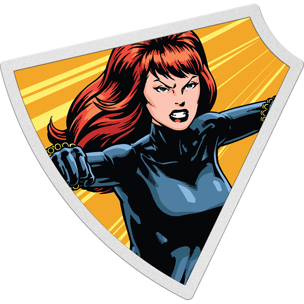 BLACK WIDOW Marvel Avengers 60th Anniversary 1 Oz Silver Coin $2 Niue 2023 - Parthava Coin