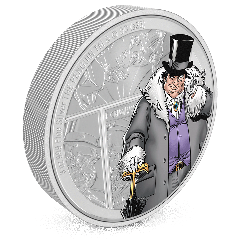 DC Villains THE PENGUIN™ 3 Oz Silver Coin - PARTHAVA COIN