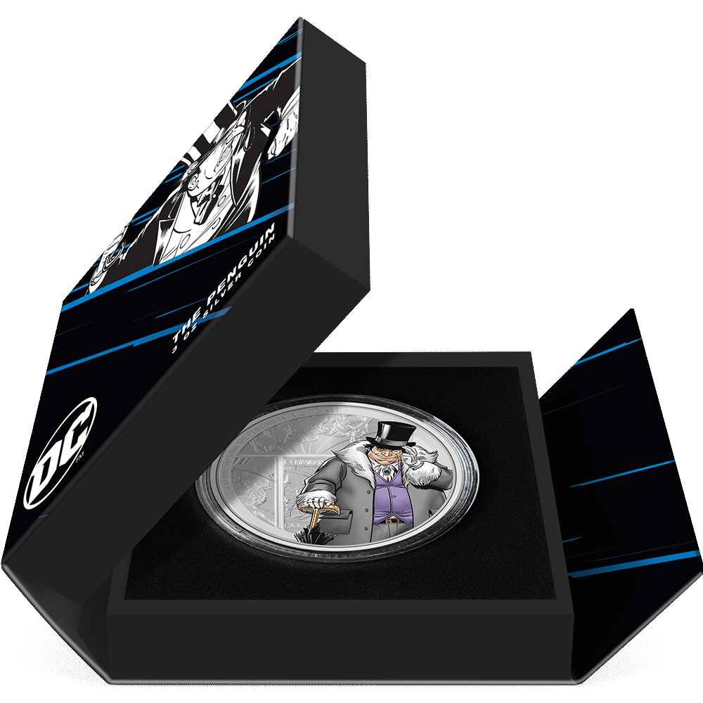 DC Villains THE PENGUIN™ 3 Oz Silver Coin - PARTHAVA COIN