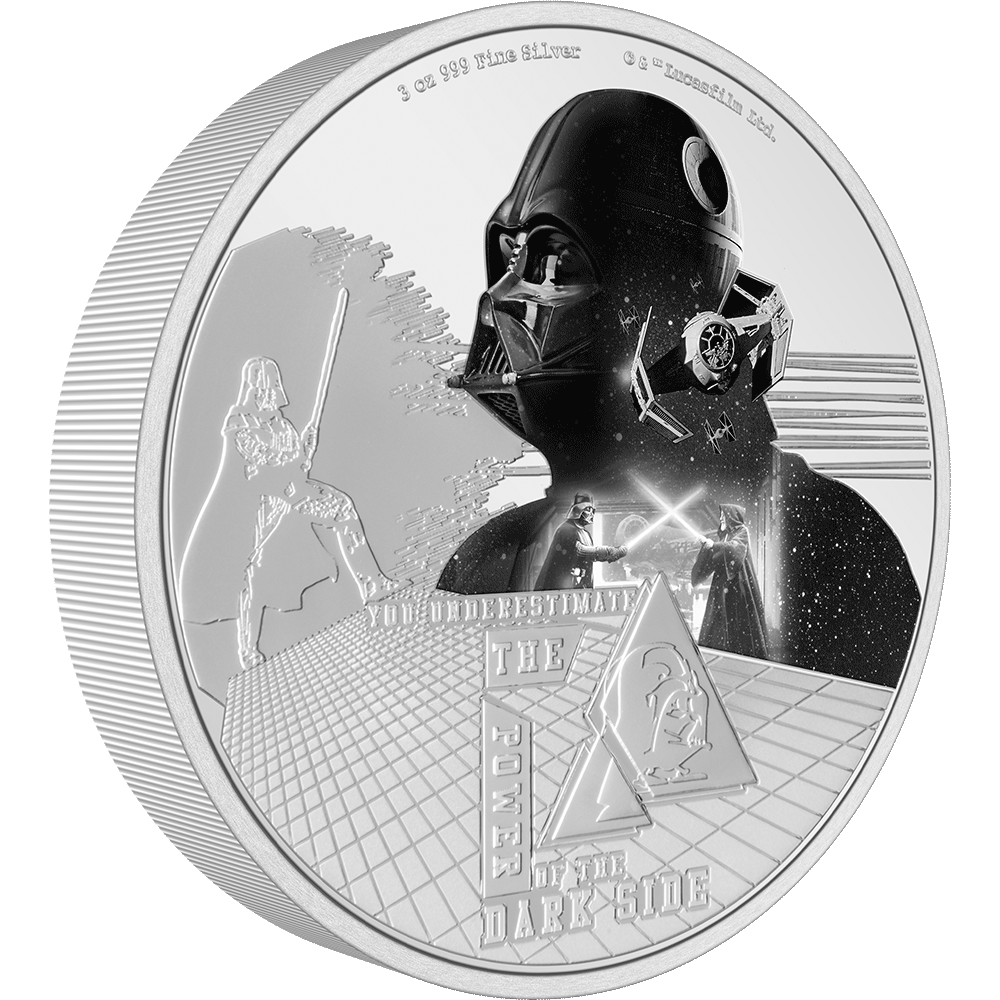 DARTH VADER Star Wars 3 Oz Silver Coin $10 Niue 2023