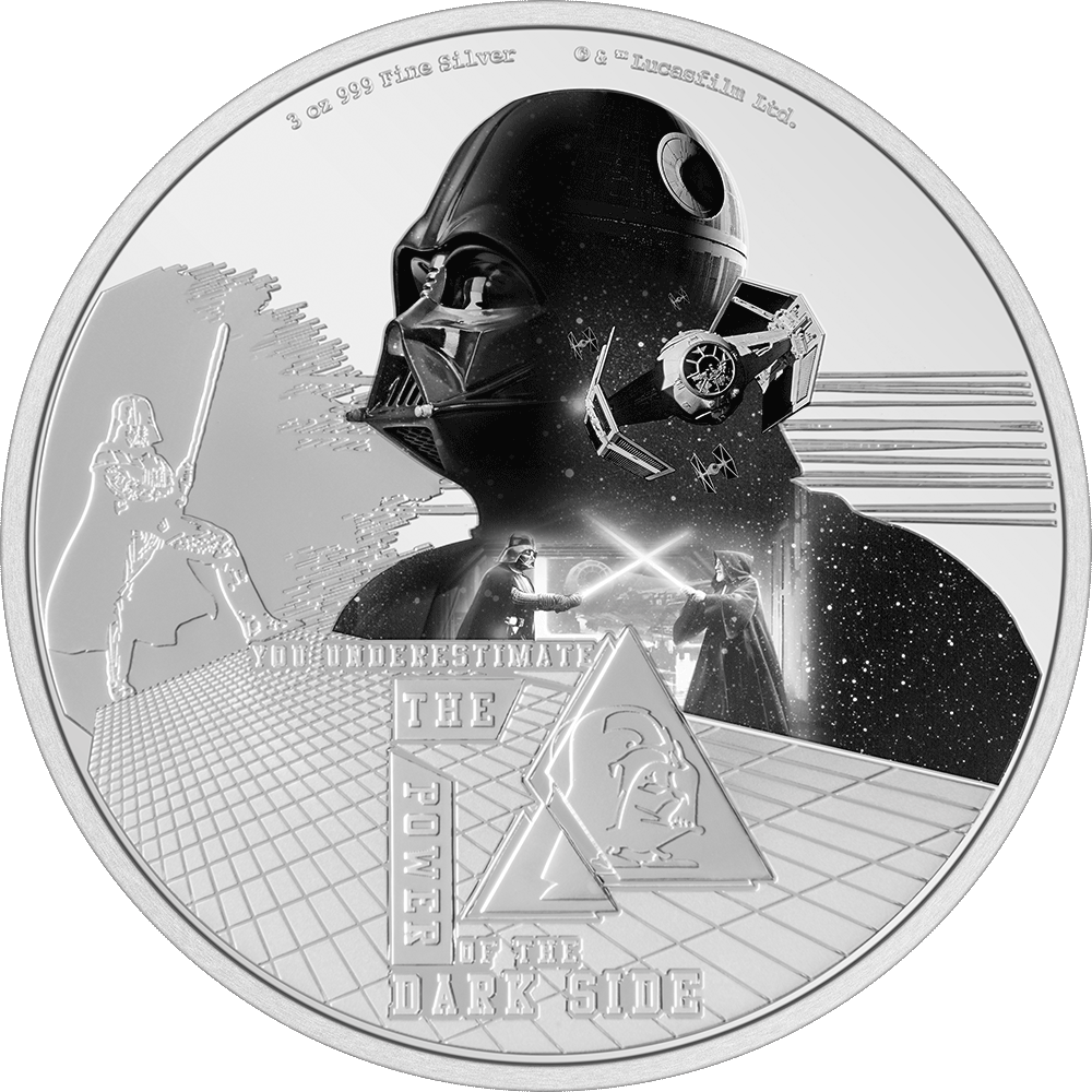 DARTH VADER Star Wars 3 Oz Silver Coin $10 Niue 2023