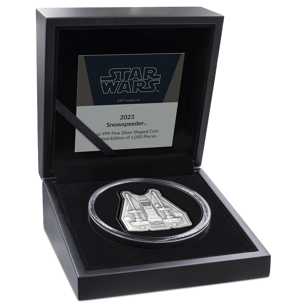 SNOWSPEEDER Mandalorian Vehicles 3 Oz Silver Coin $10 Niue 2023 - PARTHAVA COIN