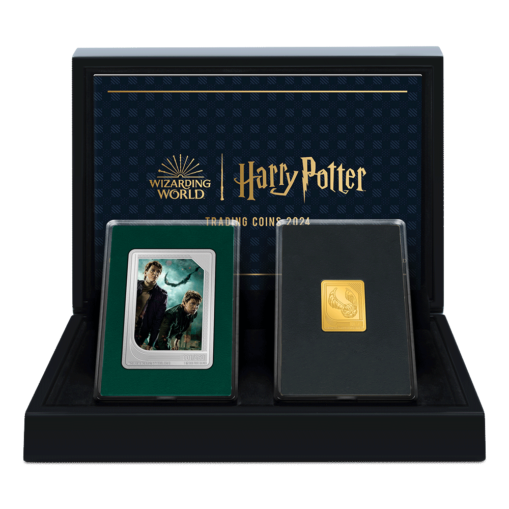 HARRY POTTER MYSTERY BOX Trading Coins Sealed Box 2 Coins Niue 2024