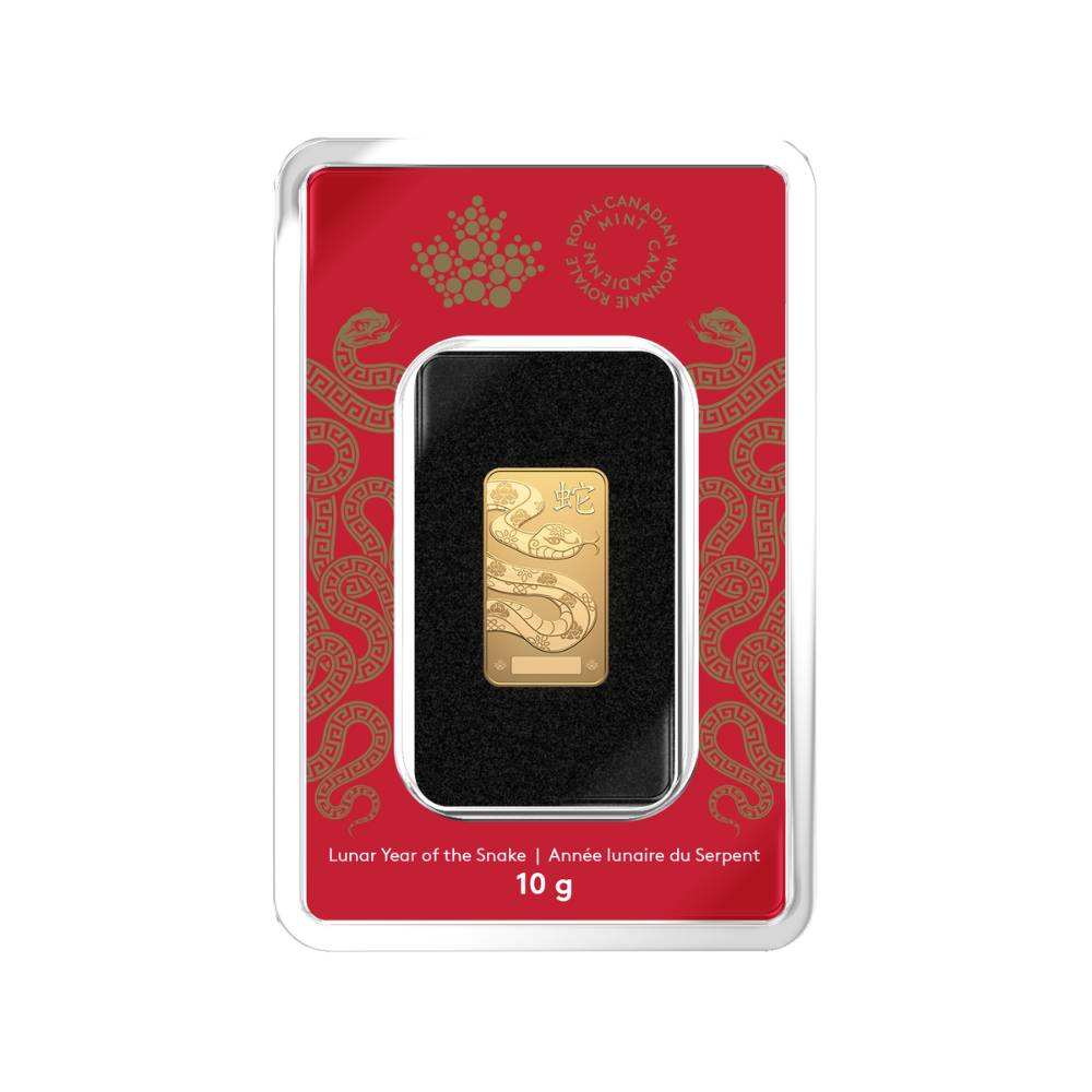 2025 Lunar Year of the Snake – 10 g 99.99% Pure Gold Bar (Premium Bullion) packaging - Royal Canadian Mint