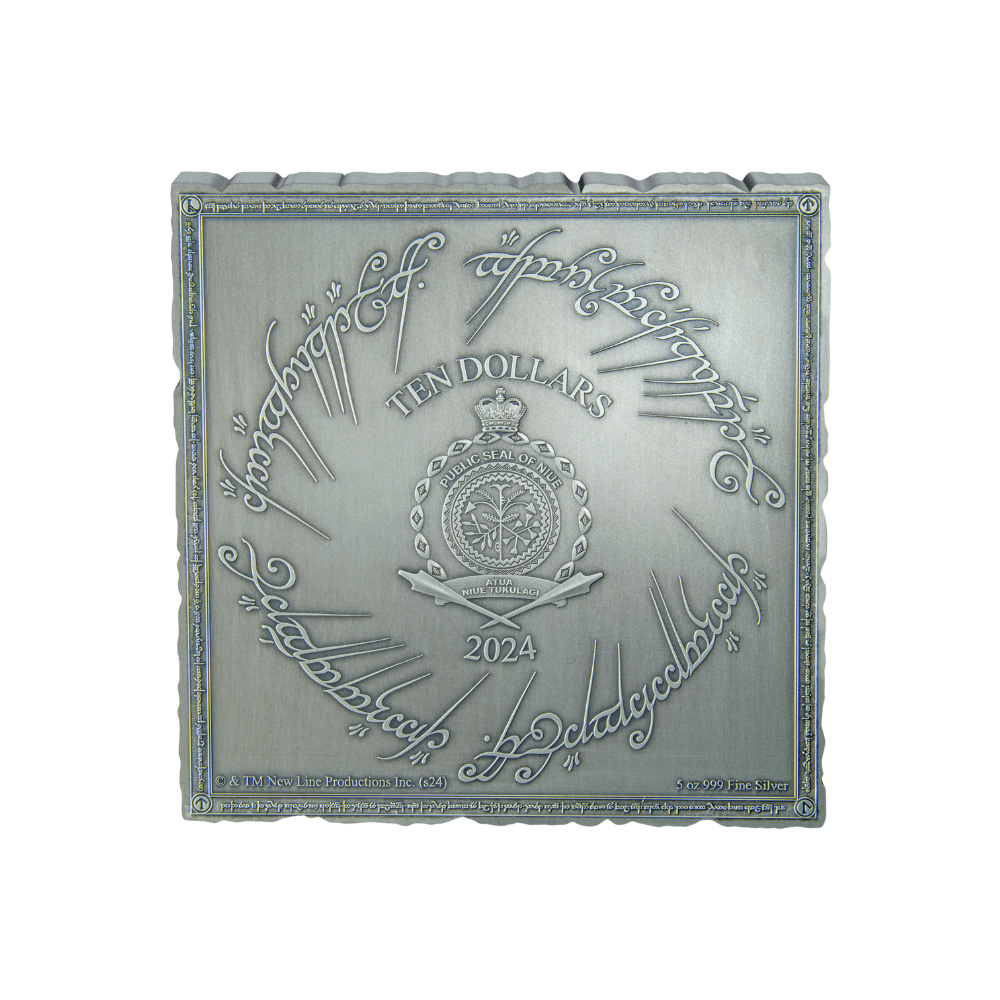 MIDDLE EARTH MAP 5 Oz Silver Coin $10 Niue 2024