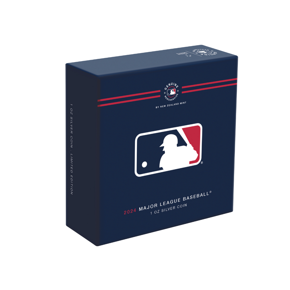 MLB LOGO Major League Baseball 5 Oz Silver Coin $10 Niue 2024