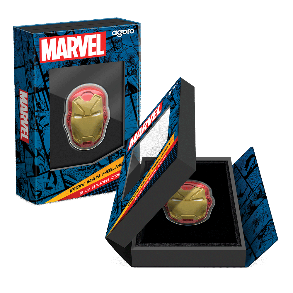 IRON MAN HELMET 5 Oz Silver Coin $10 Niue 2024 - Parthava Coin