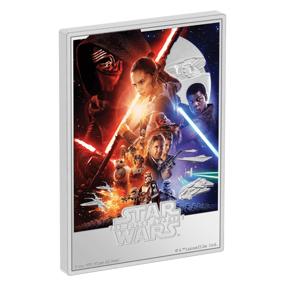 The Force Awakens Star Wars Poster 5 Oz Silver Coin