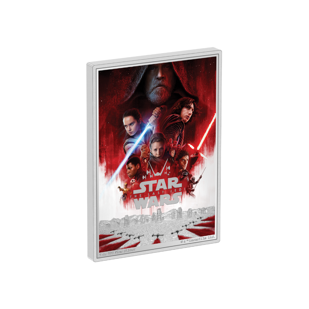 LAST JEDI POSTER 5 Oz Silver Coin $10 Niue 2024