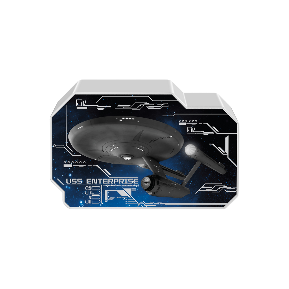 USS ENTERPRISE NCC 1701 Star Trek Vehicles 1 Oz Silver Coin $2 Niue 2024
