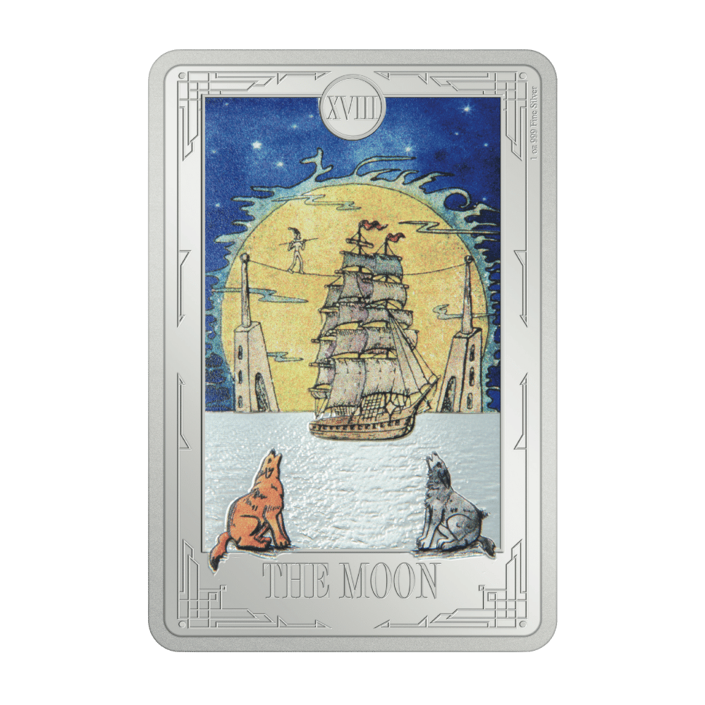 Tarot Cards The Moon 1 Oz Silver Coin - PARTHAVA COIN