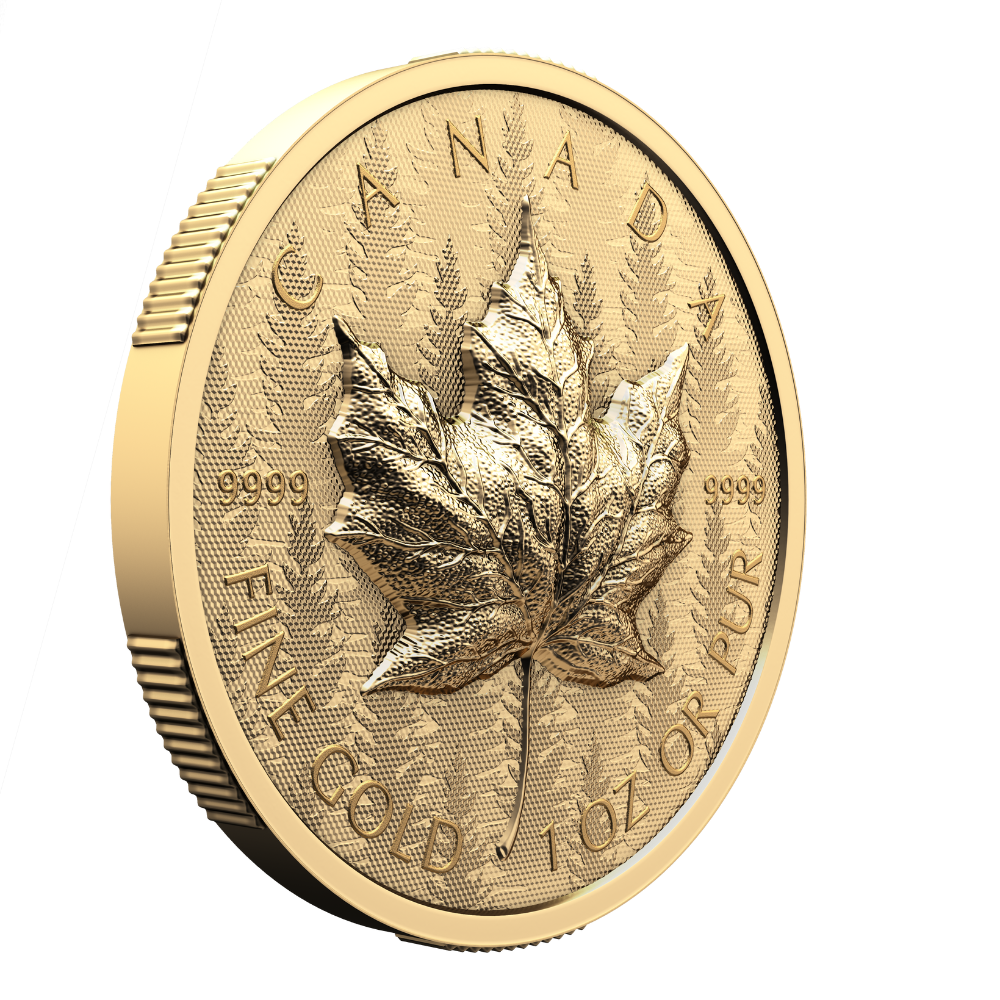 MAPLE LEAF Ultra High Relief 1 Oz Gold Coin $200 Canada 2024