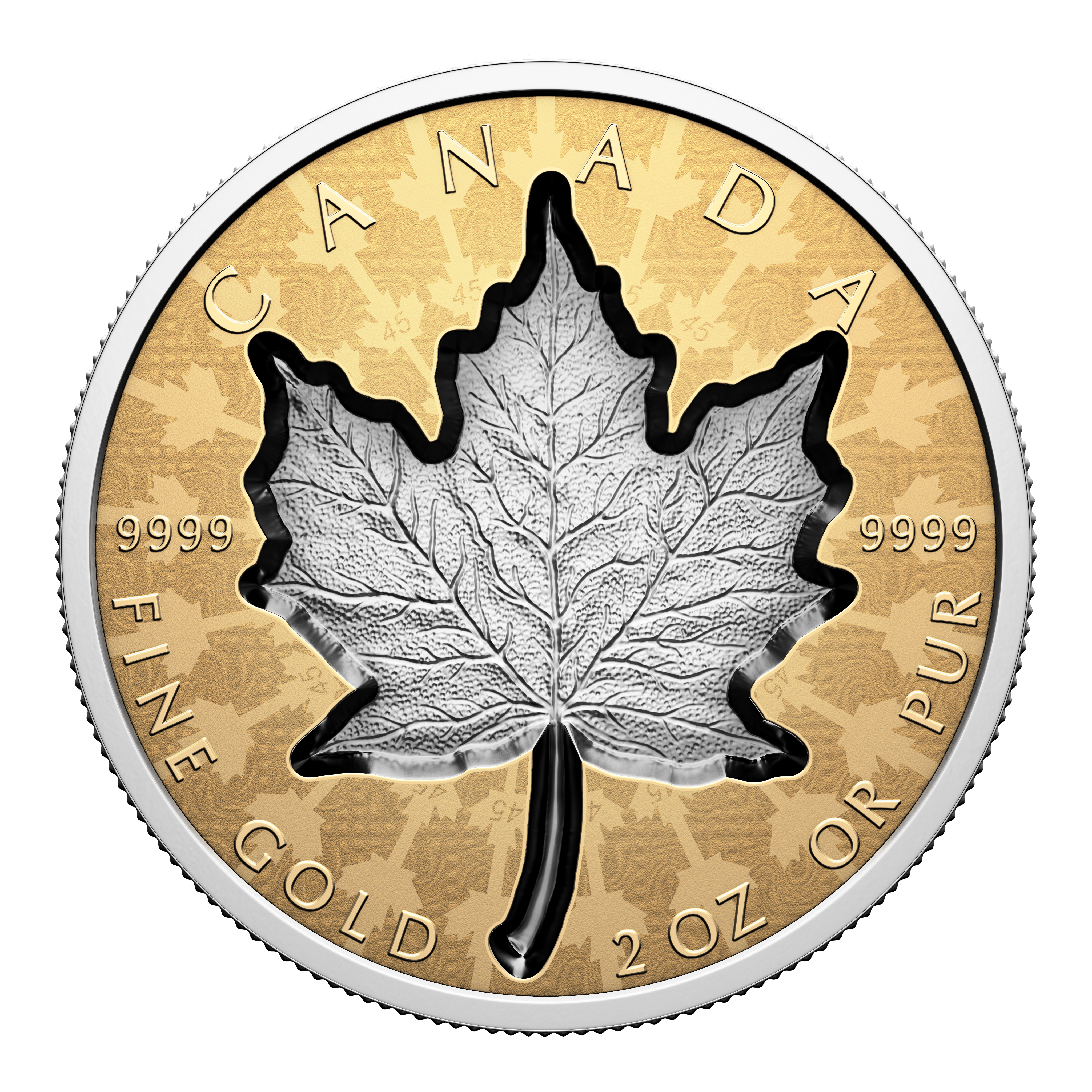 SUPER INCUSE SILVER MAPLE LEAF 2 Oz Gold Coin $200 Canada 2024