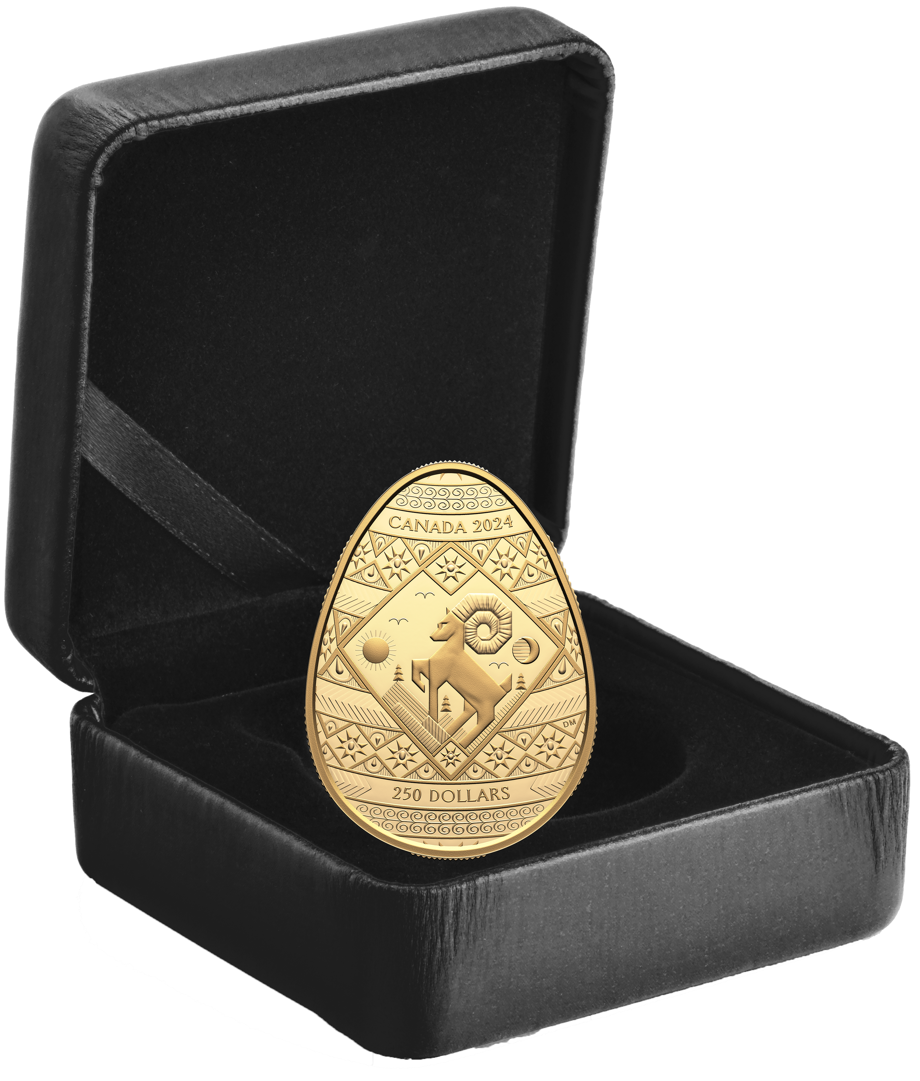 PYSANKA Shaped 2 Oz Gold Coin $200 Canada 2024