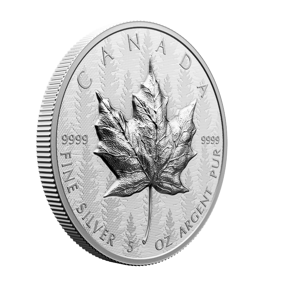 MAPLE LEAF Ultra High Relief 5 Oz Silver Coin $50 Canada 2024