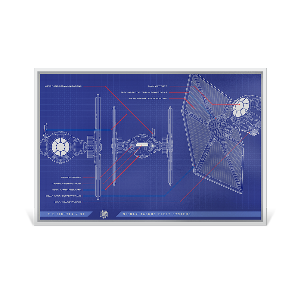 Star Wars™ Tie Fighter / SF™ Blueprint Silver Foil