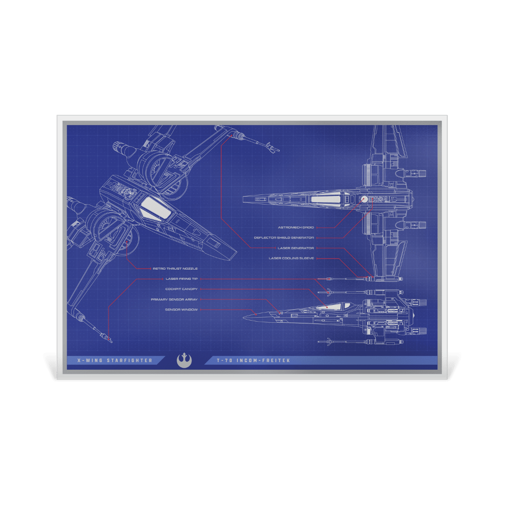 Star Wars™ X-Wing T-70™ Blueprint Silver Foil reverse