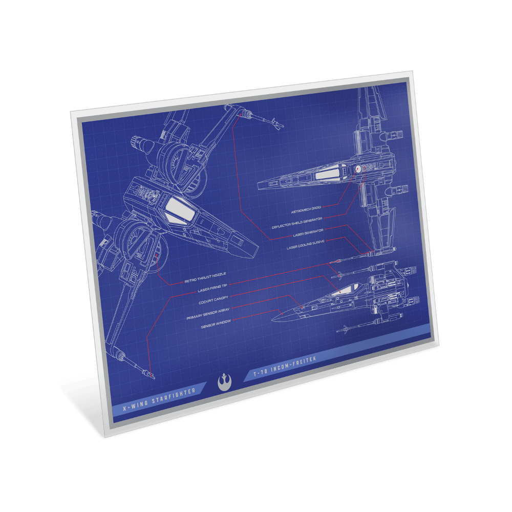 Star Wars™ X-Wing T-70™ Blueprint Silver Foil reverse