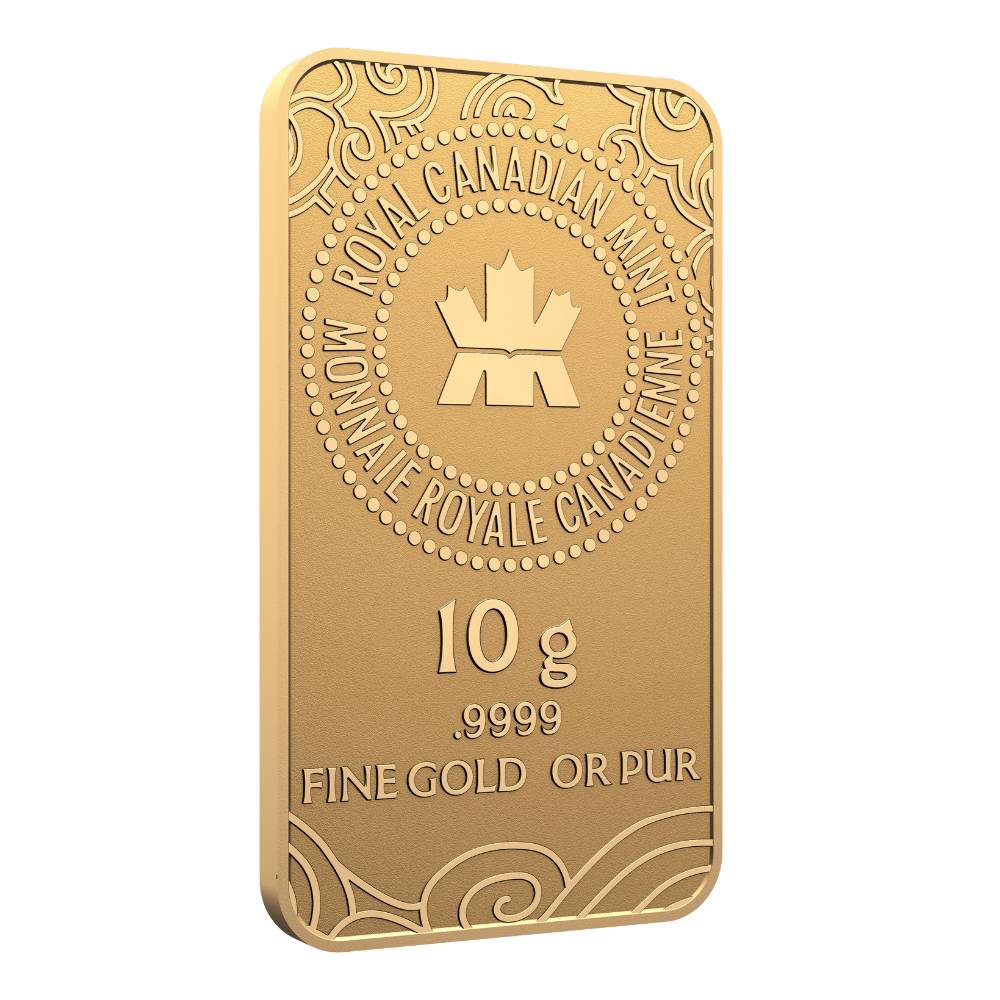 2025 Lunar Year of the Snake – 10 g 99.99% Pure Gold Bar (Premium Bullion) obverse - Royal Canadian Mint