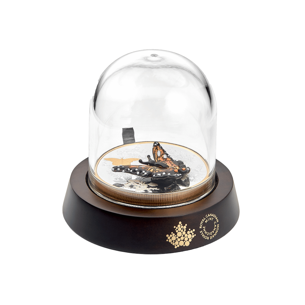 Murano Monarch Butterfly Half Kilo Fine Silver Coin Canada 2025 display Royal Canadian Mint