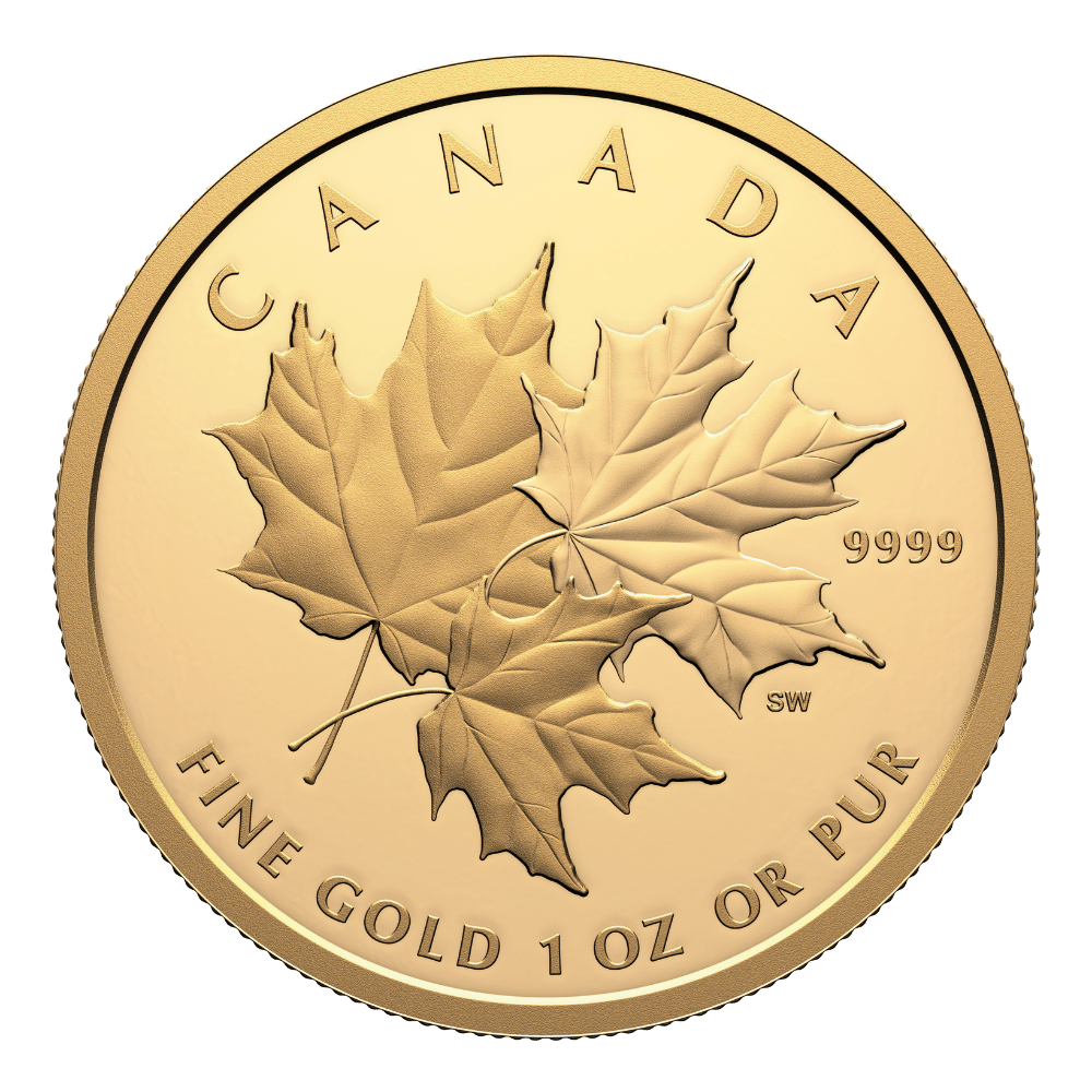 Triple Maple 1 Oz Pure Gold Coin Canada 2025 full Reverse - Royal Canadian Mint