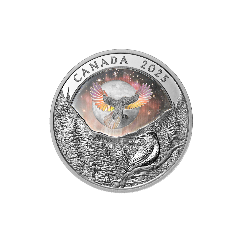 Moon Sky Raven 1 Oz Fine Silver Coin Canada 2025