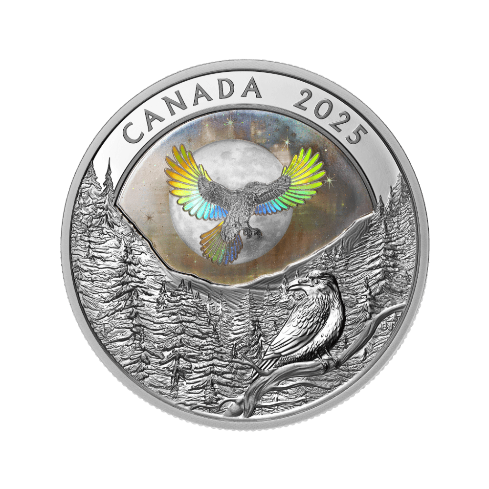Moon Sky Raven 1 Oz Fine Silver Coin Canada 2025 reverse 3 Royal Canadian Mint