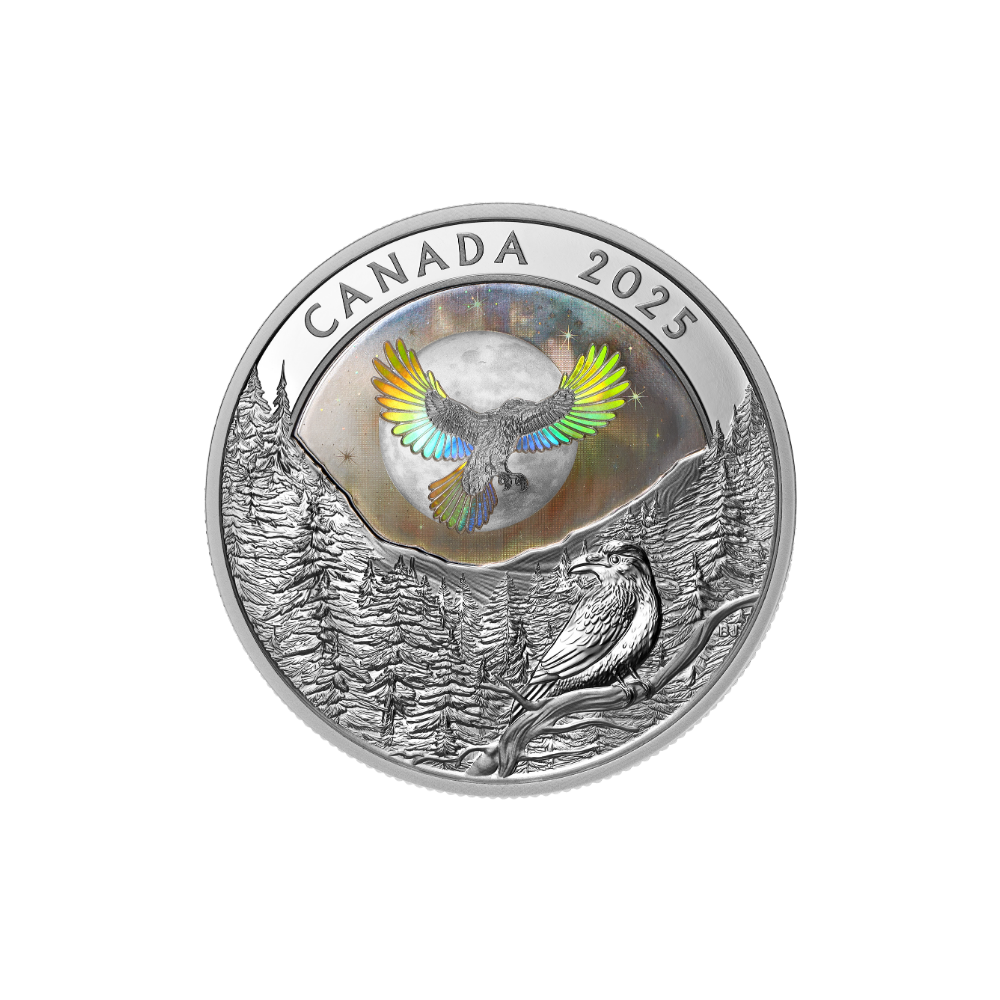 Moon Sky Raven 1 Oz Fine Silver Coin Canada 2025