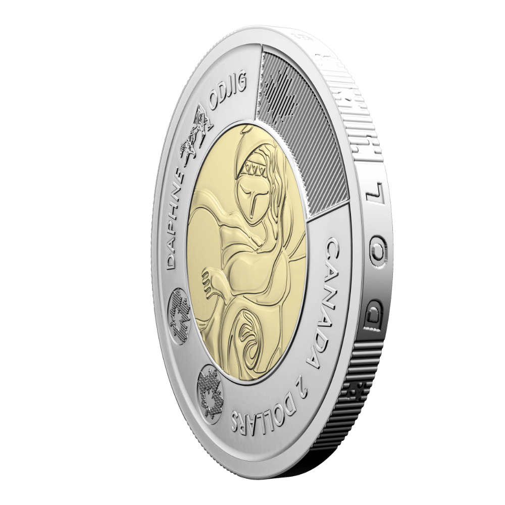 2025 $2 Celebrating the Life and Art of Daphne Odjig Non-colourized Special Wrap Roll Royal Canadian Mint