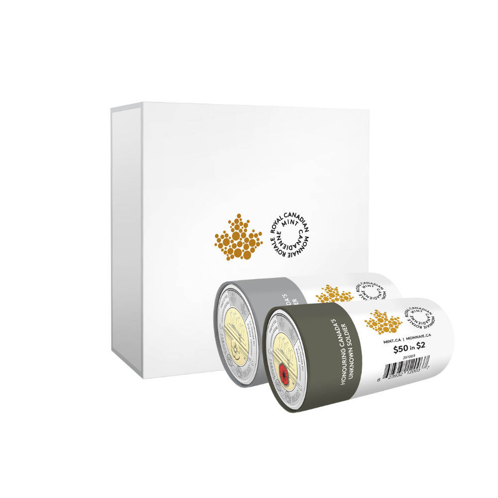 2025 $2 Honouring Canada’s Unknown Soldier Special Wrap Roll Box Set ROYAL CANADIAN MINT