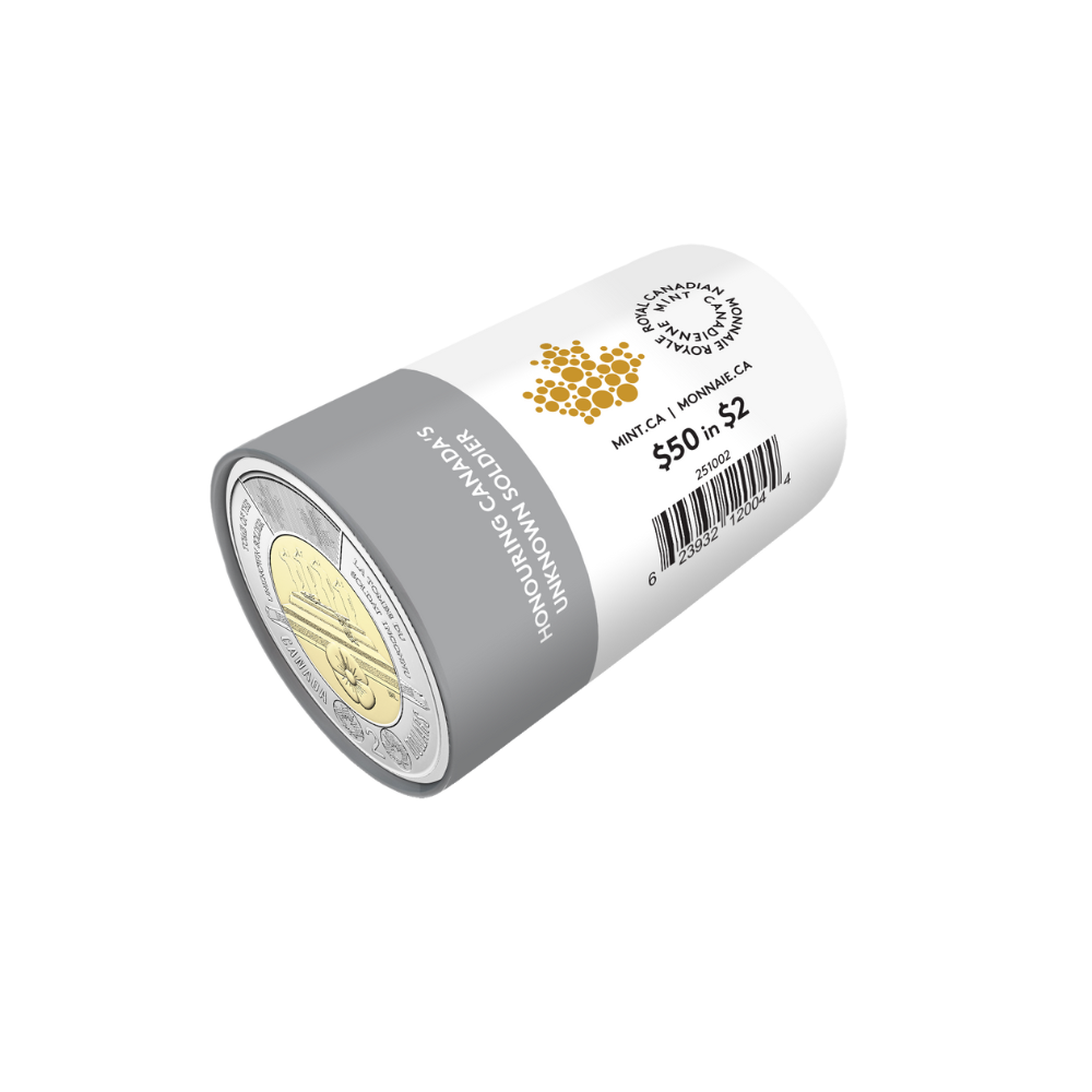 2025 $2 Honouring Canada’s Unknown Soldier Special Wrap Roll Box Set ROYAL CANADIAN MINT