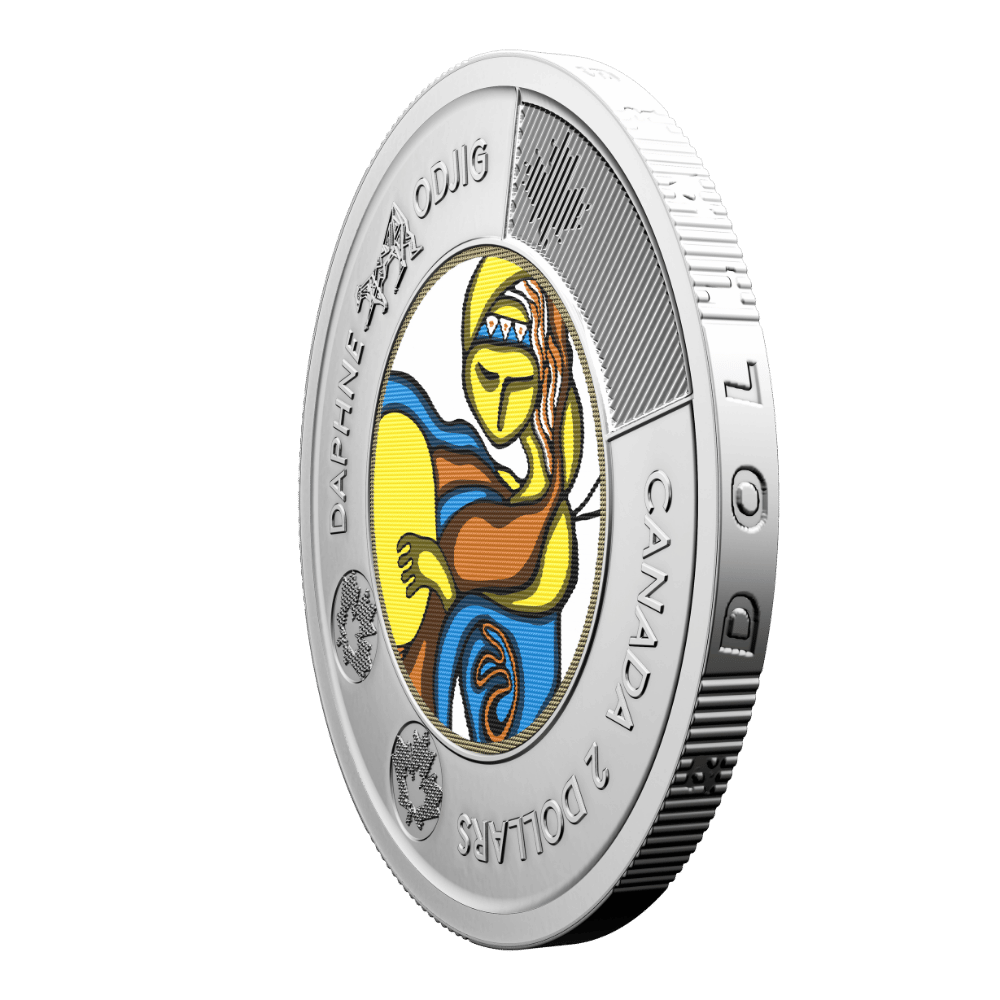 2025 $2 Celebrating the Life and Art of Daphne Odjig Colourized Special Wrap Roll Royal Canadian Mint