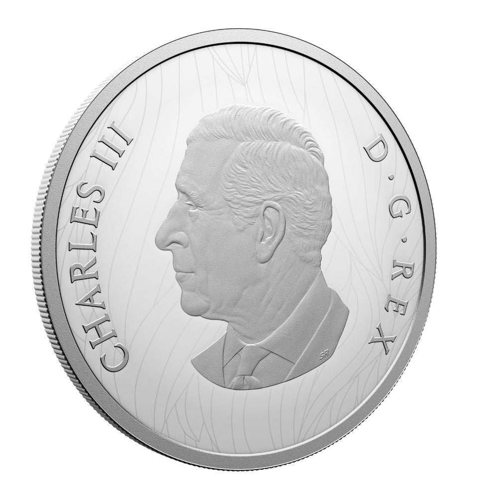 Mustang Country by Robert Bateman 2 Oz Fine Silver Coin Canada 2025 obverse oblique - Royal Canadian Mint