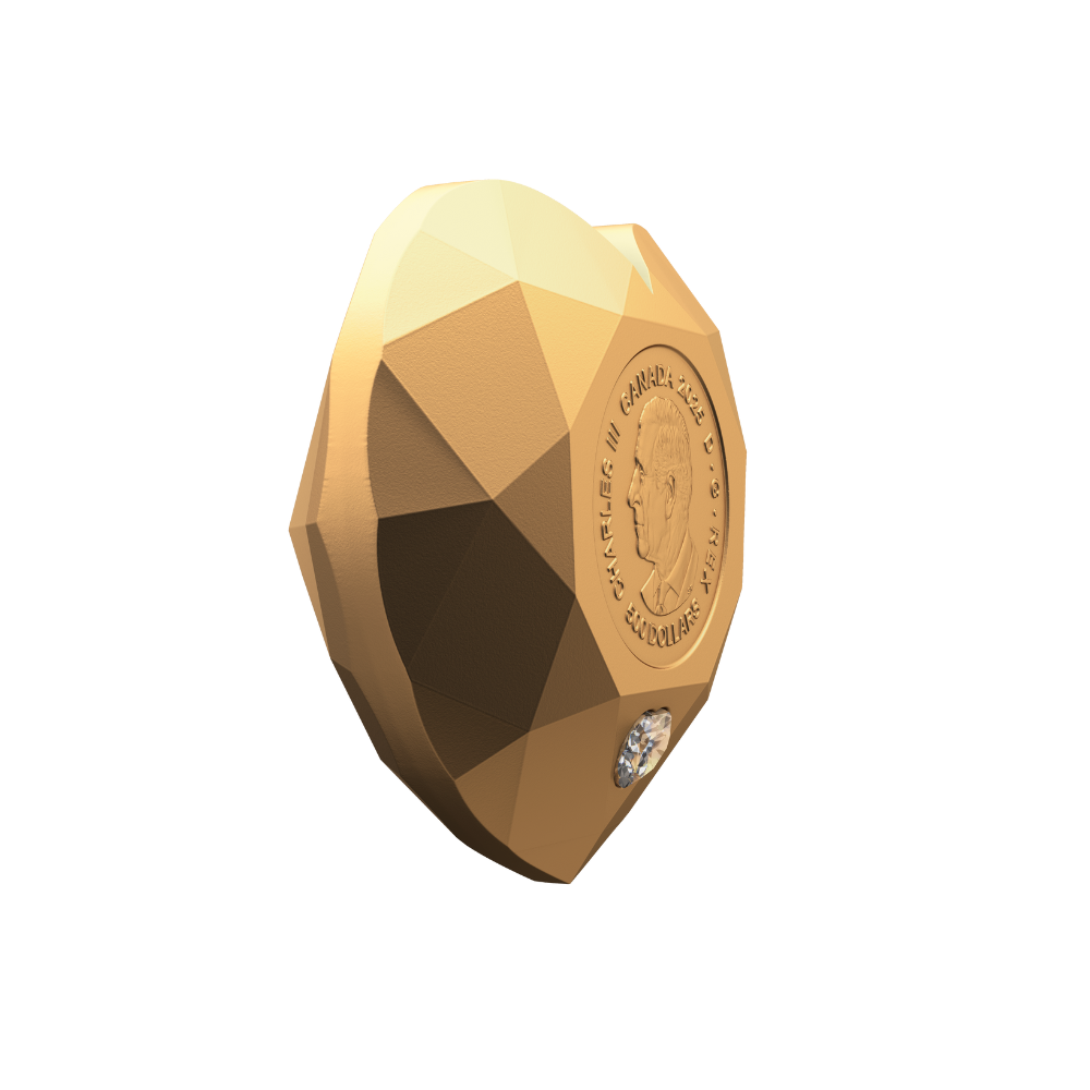 Heart Diamond Pure Gold Diamond Shaped Coin Canada 2025