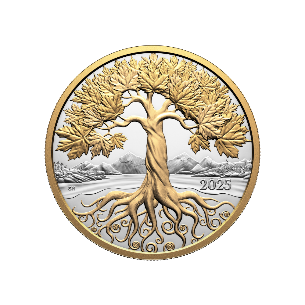 Maple Tree of Life 5 Oz Fine Silver Coin Canada 2025