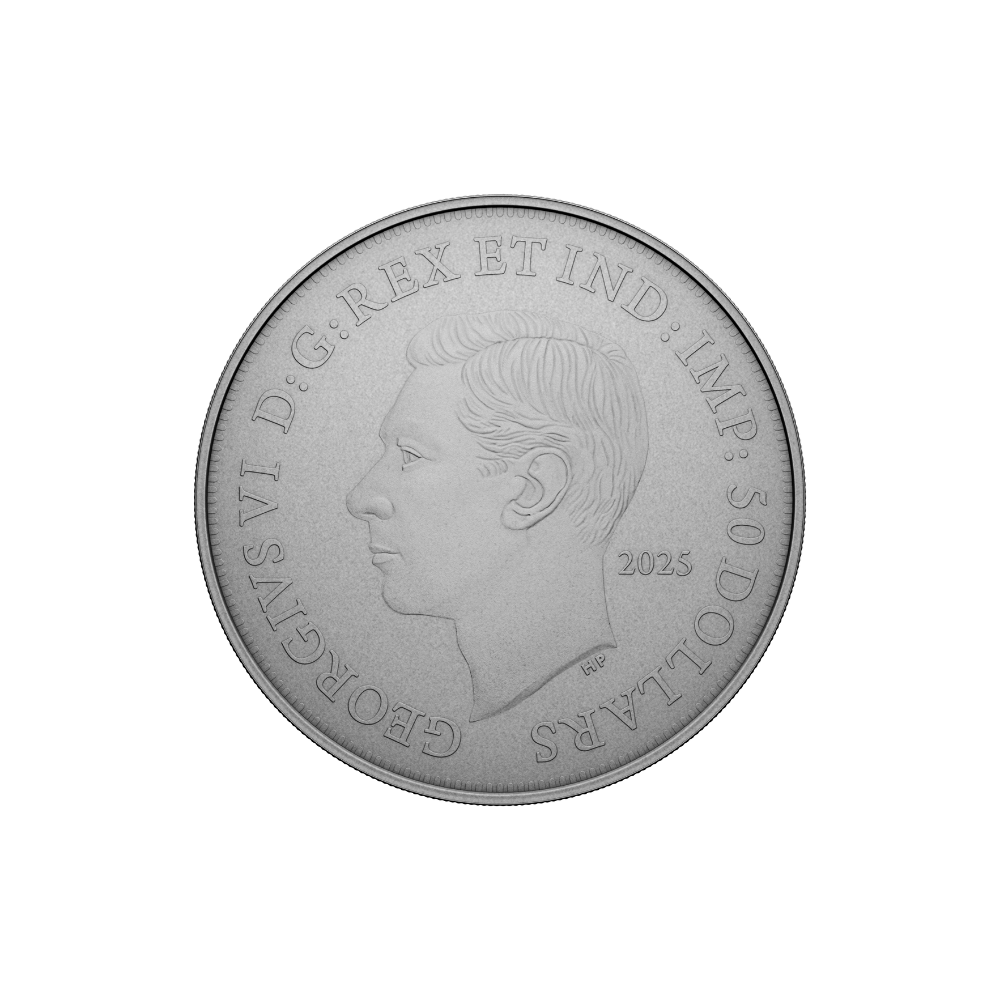 Emanuel Hahn’s Original Sketch Royal Visit 5 Oz Fine Silver Coin