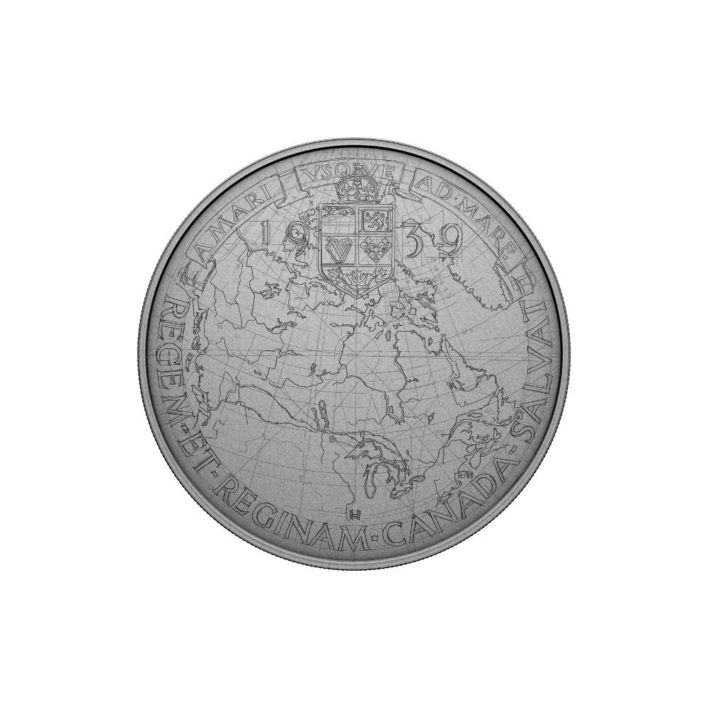 Emanuel Hahn’s Original Sketch Royal Visit 5 Oz Fine Silver Coin