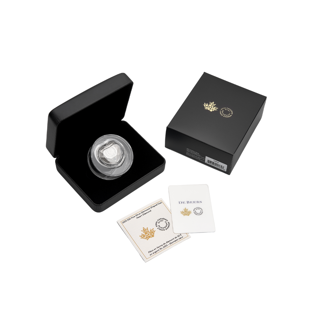 Heart Diamond Fine Silver Diamond Shaped Coin Canada 2025