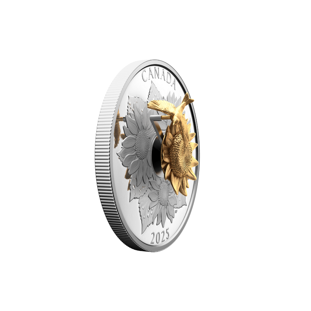 The Goldfinch and the Bloom 5 Oz Pure Silver Coin Canada 2025