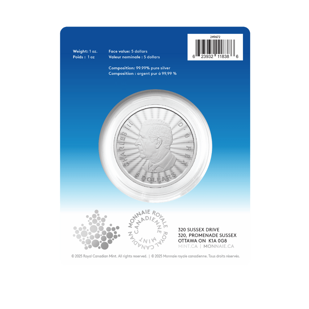 2025 The Majestic Polar Bear: First Strikes – 1 oz. 99.99% Pure Silver Coin (Premium Bullion) - Packaging back - Royal Canadian Mint