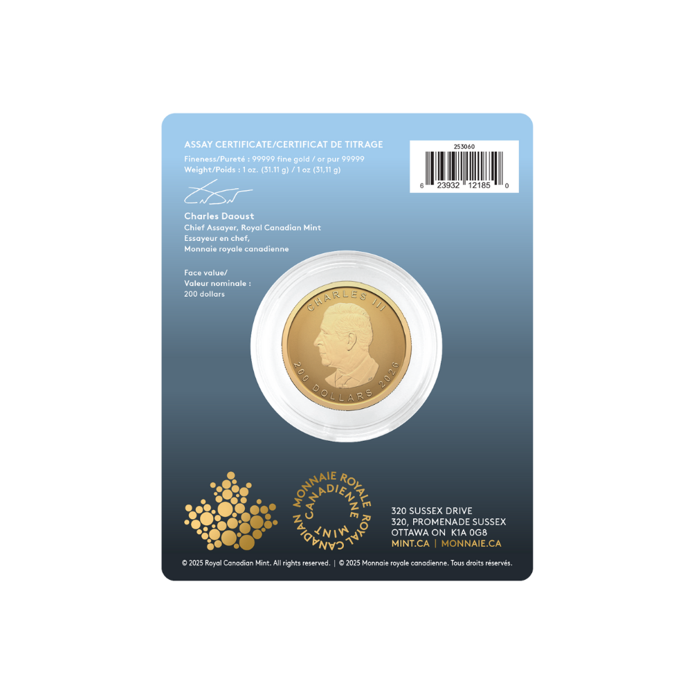 2026 Our Purest Bison 1 Oz 99.999% Pure Gold Coin (Premium Bullion) ROYAL CANADIAN MINT