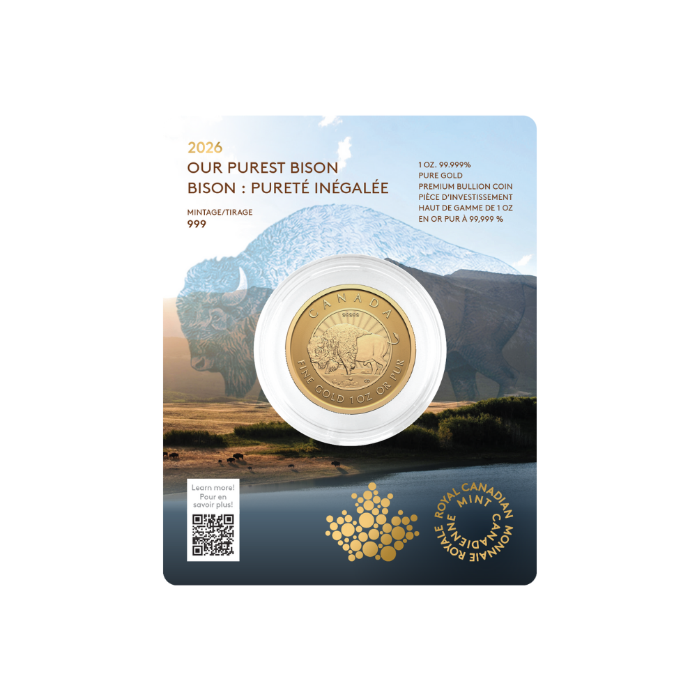 2026 Our Purest Bison 1 Oz 99.999% Pure Gold Coin (Premium Bullion) ROYAL CANADIAN MINT