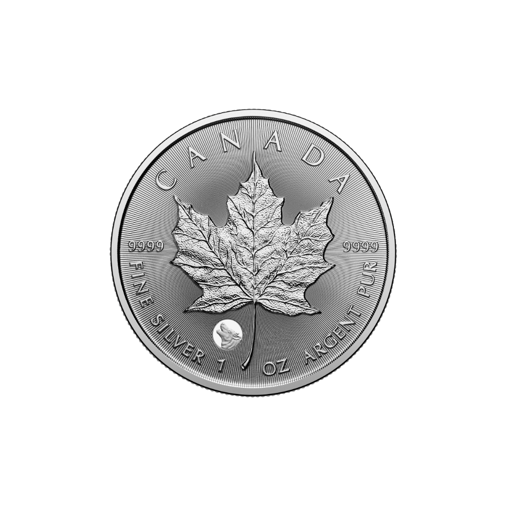 2026 Treasured Silver Maple Leaf: Wolf Privy Mark 1 Oz 99.99% Pure Silver Coin (Premium Bullion) Royal Canadian Mint