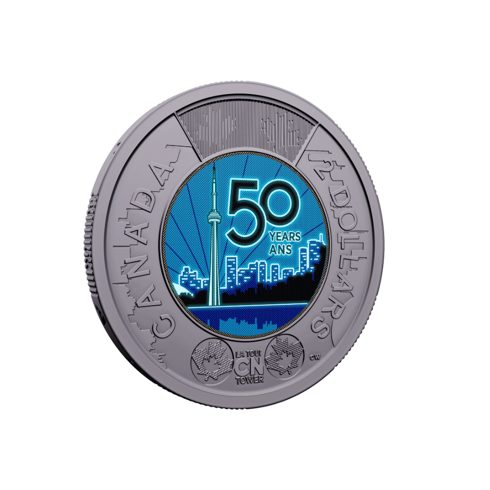 2026 $2 50th Anniversary of the CN Tower Colourized Special Wrap Roll Royal Canadian Mint