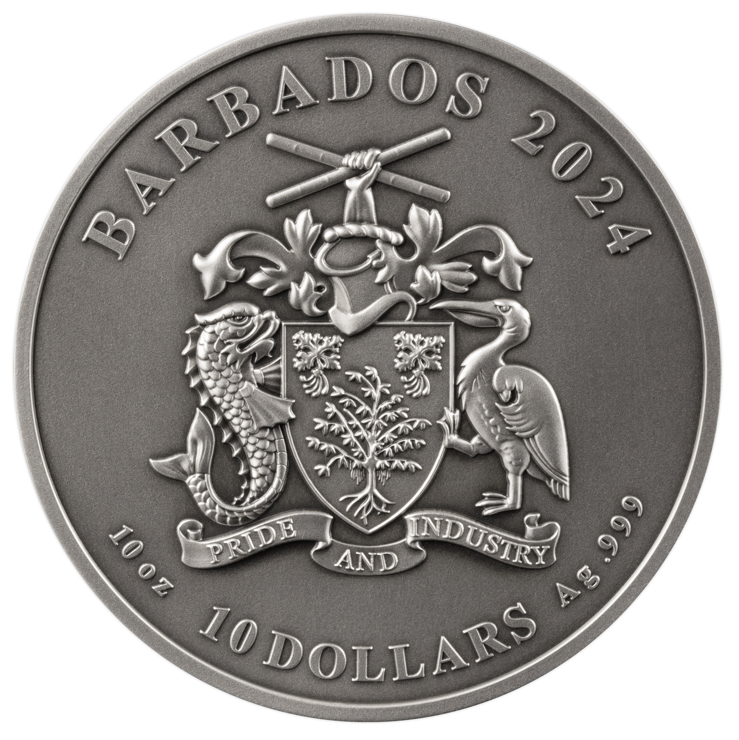 BATMAN The Dark Night 10 Oz Silver Coin $10 Barbados 2024