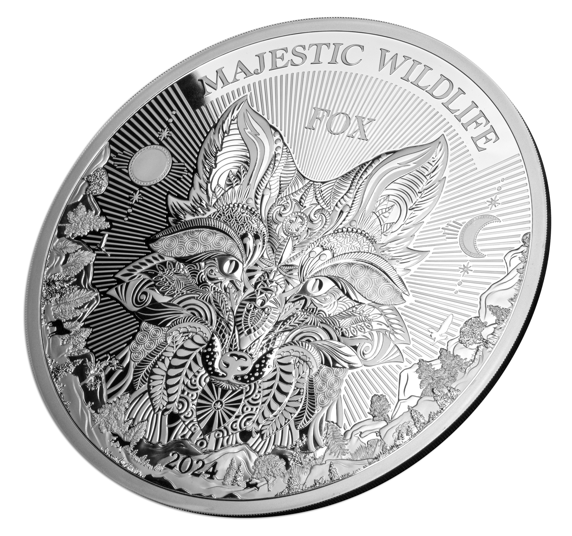 FOX Majestic Wildlife 1 Kg Kilo Silver Coin $25 Samoa 2024